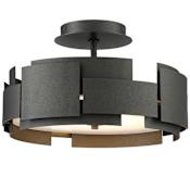 Miseno 14" Wide LED Semi-Flush Ceiling Fixture Smoked Iron