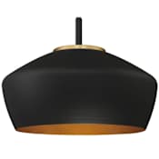 Miseno Single Light 14" Wide Pendant Black / Antique Brass