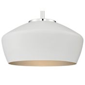 Miseno Single Light 14" Wide Pendant White / Polished Nickel
