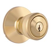 Miseno Buchanan Tulip Single Cylinder Keyed Entry Door Knob Set Polished Brass
