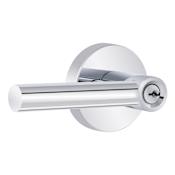 Miseno Elkton Round Rod Single Cylinder Keyed Entry Door Lever Set Polished Chrome