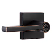 Miseno Lorton Flat Bar Single Cylinder Keyed Entry Door Lever Set Oil Rubbed Bronze