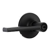 Miseno Hazel Flat Bar Single Cylinder Keyed Entry Door Lever Set Matte Black