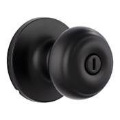 Miseno Druid Ridged Ball Privacy Door Knob Set Matte Black