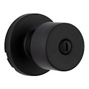 Miseno Tuscora Shaker Privacy Door Knob Set with Round Rose Matte Black