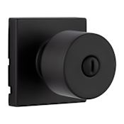 Miseno Quattro Shaker Privacy Door Knob Set with Square Rose Matte Black