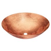 Miseno Circular 19" Copper Vessel Bathroom Sink Brushed Nickel Drain