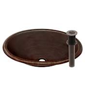 Miseno Oval 14" Copper Drop-In Bathroom Sink Hand-Hammered Antique Copper