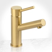 Miseno Mia Single Hole Bathroom Faucet - Includes Push-Pop Drain Assembly and Optional Deck Plate Champagne Gold