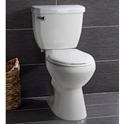 Miseno Bella Two-Piece High Efficiency Toilet with Round-Front Chair Height Bowl - Includes Toilet Seat and Wax Ring Kit White