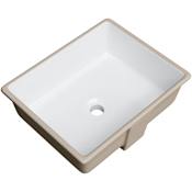 Miseno 20" X 16" Rectangular Undermount Bathroom Sink with Rear Overflow Bright White