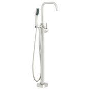 Miseno Floor Mounted Tub Filler with Integrated Valve and Diverter - Includes Hand Shower Brushed Nickel PVD