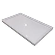Miseno 60" x 32" Rectangular Shower Base with Single Threshold and Center Drain White