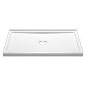 Miseno 60" x 42" Rectangular Shower Base with Single Threshold and Center Drain White