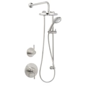 Miseno Mia Pressure Balanced Shower System with 1.8 GPM Rain Shower Head, Hand Shower, Slide Bar, and Wall Mounted Rain Shower Arm - Rough-In Valves Included Brushed Nickel