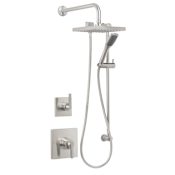 Miseno Elysa Pressure Balanced Shower System with 2.0 GPM Rain Shower Head, Hand Shower, Slide Bar, and Wall Mounted Rain Shower Arm Brushed Nickel