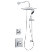 Miseno Elysa Pressure Balanced Shower System with 2.0 GPM Rain Shower Head, Hand Shower, Slide Bar, and Wall Mounted Rain Shower Arm Polished Chrome