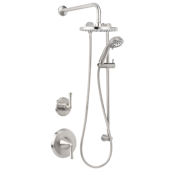 Miseno Bella Pressure Balanced Shower System with 2.0 GPM Rain Shower Head, Hand Shower, Slide Bar, and Wall Mounted Rain Shower Arm Brushed Nickel