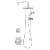 Miseno Bella Pressure Balanced Shower System with 2.0 GPM Rain Shower Head, Hand Shower, Slide Bar, and Wall Mounted Rain Shower Arm Polished Chrome