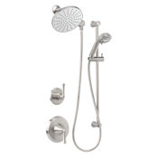 Miseno Bella Pressure Balanced Shower System with 1.8 GPM Rain Shower Head, Hand Shower, Slide Bar, and Standard Shower Arm - Rough-In Valves Included Brushed Nickel