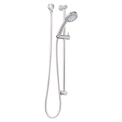 Miseno Mia 1.8 GPM Multi Function Hand Shower Package - Includes Slide Bar, Hose, and Wall Supply Brushed Nickel