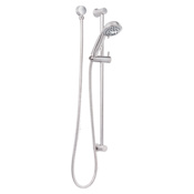 Miseno Bella 1.8 GPM Multi Function Hand Shower Package - Includes Slide Bar, Hose, and Wall Supply Brushed Nickel