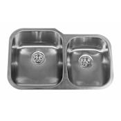 Miseno 32" Undermount Double Basin Stainless Steel Kitchen Sink with 60/40 Split 18 Gauge Stainless Steel