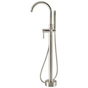 Miseno Athena Floor Mounted Tub Filler - Includes Hand Shower Brushed Nickel