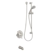 Miseno Bella Pressure Balanced Tub and Shower Trim with Hand Shower, Slide Bar, and Tub Spout Brushed Nickel