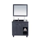 Miseno Odyssey 36" Free Standing Single Basin Vanity Set with Cabinet and Vanity Top Grey / Black Wood