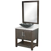 Miseno Ocean Breeze 36" Free Standing Single Basin Vanity Set with Cabinet and Quartz Vanity Top Cafe Mocha / Cafe Mocha Top / Brushed Nickel Hardware