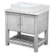 Miseno Ocean Breeze 36" Free Standing Single Basin Vanity Set with Cabinet and Quartz Vanity Top Stonewash Grey / Cafe Mocha Top / Brushed Nickel Hardware