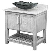 Miseno Ocean Breeze 36" Free Standing Single Basin Vanity Set with Cabinet and Quartz Vanity Top Stonewash Grey / Cafe Mocha Top / Brushed Nickel Hardware
