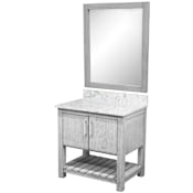 Miseno Ocean Breeze 36" Free Standing Vanity Set with Cabinet and Quartz Vanity Top Stonewash Grey / Cafe Mocha Top / Brushed Nickel Hardware