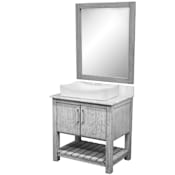 Miseno Ocean Breeze 36" Free Standing Single Basin Vanity Set with Cabinet and Marble Vanity Top Stonewash Grey / Carrara White Top / Brushed Nickel Hardware