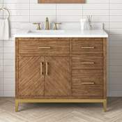 Miseno Alder 42" Free Standing Single Basin Vanity Set with Cabinet and Cultured Marble Vanity Top Macchiato