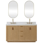 Miseno Cadiz 60" Free Standing Double Basin Vanity Set with Cabinet, Composite Stone Vanity Top and Mirror Washed Ash Grey