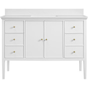 Miseno Heston 48" Free Standing Single Basin Vanity Set with Cabinet and Engineered Stone Vanity Top Bright White