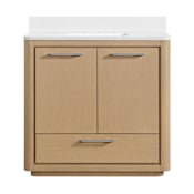Miseno Saleya 36" Free Standing Single Basin Vanity Set with Cabinet and Stone Composite Vanity Top Warm Oak