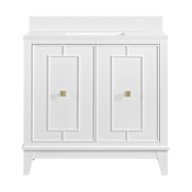 Miseno Kinsale 36" Free Standing Single Basin Vanity Set with Cabinet and Stone Composite Vanity Top Bright White