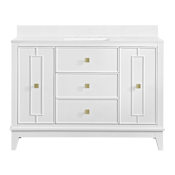 Miseno Kinsale 48" Free Standing Single Basin Vanity Set with Cabinet and Stone Composite Vanity Top Bright White
