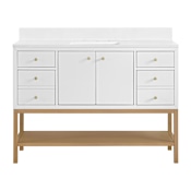 Miseno Isadore 48" Free Standing Single Basin Vanity Set with Cabinet and Stone Composite Vanity Top Bright White