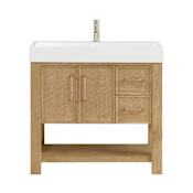 Miseno Vera 36" Free Standing Single Basin Vanity Set with Cabinet and Composite Stone Vanity Top Washed Ash Grey