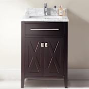 Miseno Torneo 24" Free Standing Vanity with Vanity Top and Undermount Sink Brown