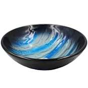 Miseno Tigre 16-1/2" Circular Glass Vessel Bathroom Sink Blue