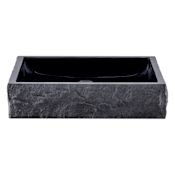 Miseno 18" Rectangular Granite Vessel Bathroom Sink Black