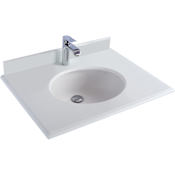 Miseno Odyssey 30" Stone Vanity Top with Backsplash Pure White Phoenix Stone