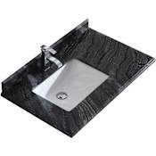 Miseno Odyssey 36" Marble Vanity Top with Backsplash Black Wood Marble