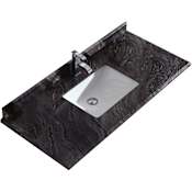 Miseno Forever 48" Marble Vanity Top with Backsplash Black Wood Marble