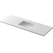 Miseno Forever 60" Solid Surface Vanity Top Matte White Solid Surface